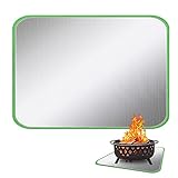 Fshihine Feuerschalen-Matte, feuerfeste Matte, quadratische Terrassen-Grillmatte, Feuerschalen-Unterlage Deckschutz, hitzebeständig und wiederverwendbar, für Terrassendielen, Gras, Rasen, H