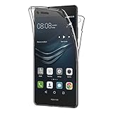 AICEK Huawei P9 Lite Hülle, 360° Full Body Transparent Silikon Schutzhülle für Huawei P9 Lite Case Crystal Clear Durchsichtige TPU Bumper P9 Lite Handyhülle (5,2 Zoll)