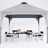 ABCCANOPY 2x2M Pavillon wasserdicht Pop-Up Gartenpavillon Festival Sonnenschutz Outdoor Baldachin Super Compact Canopy mit Rolltragetasche Bonus 4X Gewicht Taschen, 4X Seile 4X Pfähle,hellg