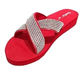 Siebi's Nizza Modische Strandschuhe Badeschuhe Pantoletten mit Plateau und extra leicht: Größe: 38 EU | Farbe: R