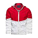 SSBZYES Herrenjacke Herbst und Winter Herrenjacke mit Kapuze Jugend Kapuzen-Stehkragen lässige Herrenjacke Kontrastfarbe Sportjack