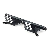 Vektenxi Premium-Qualität Thug Life Pixelated Sonnenbrille, Neuheit Unisex Mosaik Brille Party Deal mit ihm MLG Shades Toy 8-B