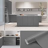 Folie Selbstklebend Tapete Hellgrau Dekor Möbelfolie Verdickt Klebefolie Möbel 40 X 300cm DIY Verdickt Wasserdicht Schmutzabweisend Selbstklebefolie Dekorfolie PVC Küchenfolie für Küche Möb