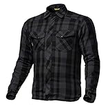 SHIMA RENEGADE BLACK, Motorrad Lumberjack Jacken-Hemd Vintage-Flanell Hemd mit Protektoren, (Schwarz, XL)