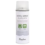 Rayher Hobby 34146000 Acryl Spray Klarlack, matt, transparent, für innen und außen, hohe Deckkraft, umweltbewusst spraylackieren, Sprühdose 200 ml - inkl. Sicherheits-Schutz-V