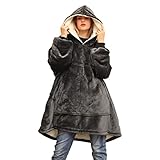 USB Heizdecke Im Freien Warme Plüsch-Decke Im Freien, Tragbare Decke-Sweatshirt for Frauen Und Männer, Super Warmes Und Gemütliches Riesiges Decke Hoodie, Dicke Flanelldecke Mit Ärmeln R