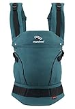 manduca First Baby Carrier  Hemp Cotton Petrol/Brown  Babytrage aus weichem Canvas (Hanf & Bio-Baumwolle) mit Rückenverlängerung & ergonomischen Hüftgurt, für Kleinkinder bis 20kg (grün/braun)