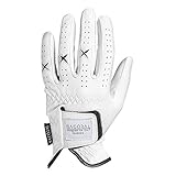 NAGORAL Golfhandschuh in Polarweiß mit schwarzen Elementen – 100% feines Cabretta Schafsleder für EIN perfektes Spielgefühl – für Herren – Links – NAGORAL – Designed for Golf Cavaliers (M, schwarz)