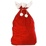 Widmann 1561X - Weihnachtsmann Sack, aus Samt, 60 x 100 cm, rot-weiß, Nikolaus, Beutel, Accessoire, Zubehör, Motto Party, Karneval, W