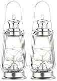 Lunartec Petroleum Laterne: 2er-Set Petroleum-Sturmlaternen mit Glaskolben, verzinkt, 30 cm (Sturm-Laterne)