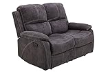lifestyle4living 2 Sitzer Sofa in grau-brauner Microfaser mit praktischer Relaxfunktion, verstellbares Funktionssofa mit manueller Starthilfe zum relaxen und genieß