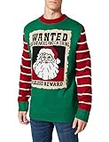Urban Classics Herren Wanted Christmas Sweater Sweatshirt, x-masgreen/White, 4XL