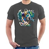 VINTRO Herren T-Shirt Neymar Barcelona FC Original Portrait by Sidney Maurer professionell bedruckt Gr. L, Grau (light graphite)