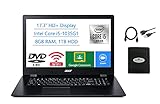 2021 Acer Aspire 3 17,3 Zoll HD+ Laptop, 4-Core Intel Core i5-1035G1 (bis zu 3,60 GHz), 8 GB RAM, 1 TB HDD, HDMI WiFi RJ-45 Bluetooth Webcam DVD-RW, Win 10 W/Ghost Manta Zubehö