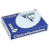 Clairefontaine 1971C Druckerpapier Trophée, für alle Laserdrucker, Kopierer und Tintenstrahldrucker, DIN A4 (21 x 29,7 cm), 80g, 1 Ries mit 500 Blatt, Hellb