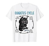 Funny Cat Diabetic Life Cycle Diabetes Awareness Angry Cat T-S