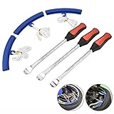 moonlux Reifenheber Reifen, Reifen Löffel Reifen Montiereisen Tire Spoons Lever Iron Tool Kits 3pcs Reifenheber montierhebel Werkzeug + 3pcs Rad Felge Protektoren Tool Kit für Motorrad Fahrrad R