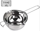 Hengdai Universal-Doppelkessel, Backwerkzeug, Schmelztopf für Butter, Schokolade, Käse, Karamell (18/8 Stahl) (1000 ml)