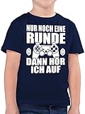 Statement Sprüche Kinder - Nur noch eine Runde - 164 (14/15 Jahre) - Dunkelblau - Tshirt Jungs mit Spruch - F130K - Kinder Tshirts und T-Shirt für Jung