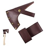 Brynnl Axt Holster mit Gürtelschlaufe, Verstellbarer Beilbezug Leder Beil Kopfscheide mit Gürtelhalter für Hammer Axt Sichel Verwenden Sie Outdoor Arbeit Camping Geschenk für Holzfäller Z
