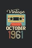 Vintage October 1961: A5 Blanko • Notebook • Notizbuch • Taschenbuch • Journal • Tagebuch - Ein lustiges Geschenk für Freunde oder die Familie zur ... für Gästebuch Einträge, Wünsche und Sprü