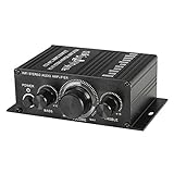 Okuyonic 2 Kanal Verstärker, 2.0 Stereo Receiver HiFi Stereo Verstärker Auto Verstärker Audio Endstufe mit Netzteil für Auto für Computer für Z