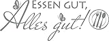 GRAZDesign Wanddeko Ideen Essen gut, Alles gut - Wandgestaltung Küche Spruch mit Besteck - Wandtattoo Retro Nostalgie / 79x30cm / 074 Mittelg