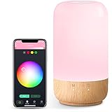 Lepro Nachttischlampe Touch Dimmbar, Smart LED Tischlampe mit Timing, WiFi Nachtlicht, Tischleuchte mit Weiß RGB, Kompatibel mit Alexa,Google Home,Stimmungslicht für Schlafzimmer Wohnzimmer, B