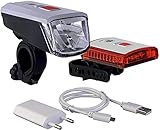 Büchel Vancouver LED Batterieleuchtenset, StVZO zugelassen, silber/schw