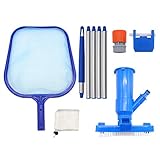 Skystuff Pool Staubsauger und Pool Skimmer Netz Kit mit 5 Pole Abschnitte für Schwimmbad Wartung Teich Brunnen Reinigung