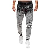 BIBOKAOKE Jogginghose Herren Mode Tintenfleck Sportbekleidung Soft Slim Fit Freizeithose Fitness Sporthose Alltag Arbeitshose Outdoor Camping Wanderhose Chinohose Trainingshose Laufhose H