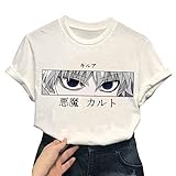 Yesgirl Hunter X Hunter T Shirt Killua Zoldyck Baka Hisoka Tshirt Kurze Ärmel Classic Anime Japan Cotton T Shirts Weiß S