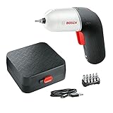 Bosch Home and Garden 06039C7107, weiß/schwarz, Bosch Akkuschrauber Ixo (6 Generation, Variable Drehzahlsteuerung, Über Micro-Usb-Kabel Aufladbar, In Aufbewahrungsbox), 3.6 V