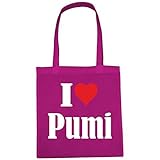 Tasche I Love PUMI Größe 38x42 Farbe Pink Druck W