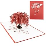 POP UP Karte - Ahorn Baum - Rote Herbstbaum - Japan Garten - 3D Geburtstags-Karte - Gruß-Karte mit Baum - Herbst-Motiv - Klapp-Karte - R
