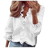 Fcostume Damen Sommer Elegant Kurzarm Bluse mit V-Ausschnitt Blumen Drucken Blusenshirt Oversize Tunika Hemdbluse Top