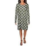 Michael Michael Kors Womens Plaid Mini T-Shirt Dress Green S