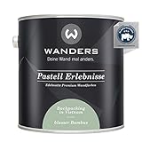 Wanders24® Pastell Erlebnisse (2,5 Liter, blasser Bambus) edelmatte Wandfarbe - Feine Farben - in 40 Farbtönen - Wandfarbe Grau - Made in Germany