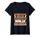 Damen Gerätewart lustiger Spruch Ninja Beruf Gerätewart Geschenk T-Shirt mit V