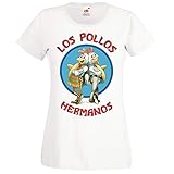 TRVPPY Damen T-Shirt Modell Los Pollos Hermanos - Weiß M