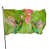 Flagge Tropen Natur Kolibri Colibri Vogel Blumen Romantisch Fahnen Flagge mit öse Dekoration für Fahnenmast Yard Home Hof Dekorative Banner Party Feier 90x150