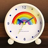 Wecker Analog, Wecker Analog Ohne Ticken, Retro Kinder Wecker Analog, Regenbogen Wecker Analog mit Nachtlichtfunktion für Schlafzimmer Tragbarer Wecker Reisenwecker Kinder Weck