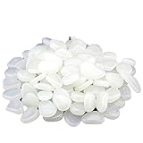 Dadaorou 50stk Leuchtende Pflastersteine Kiesel Steinen Glow in The Dark für Aquarium Fish Tank Kies Dekorationen für Garten Hof (White)