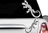 HR-WERBEDESIGN 2X Gecko 20 x 9cm Auto Aufkleber Hawaii Sticker Tattoo Gekko Hibiskus E