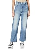 G-STAR RAW Womens Tedie Ultra High Waist Straight Ripped Ankle Jeans, Sun Faded Ice Fog Destroyed B767-C275, 28W / 28L