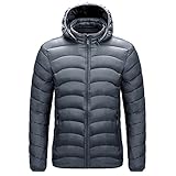 WAQD Herren Übergangsjacke Steppjacke Daunenjacke Sportjacke Freizeitjacke Materialmix Kapuze Reißverschluss Street Style Herren, Herbst Und Winter, Neue Baumwolljacke Leichter Mantel Oberteil, Jack