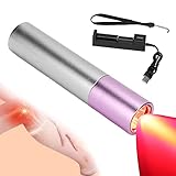 Rotlichtlampe Gerät, Rotlicht Handlampe Schmerzlinderung Licht Edelstahl Tragbares Massagegerät für Nacken Schulter Kniegelenk und Muskelmassageg