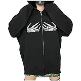 Women's Face Printed Hoodie Zip Vintage 90S Hooded Jacket Y2K Long Sleeve Sweatshirt With Hood Transition Unisex Streetwear Casual Pullover Ladies’ Autumn / Winter Sweat Sweatshirt, Outerwear Jack