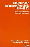 Hansers Sozialgeschichte der deutschen Literatur / Literatur der Weimarer Republik 1918-1933 (dtv Kultur & Geschichte)