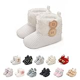 Neugeborene Warme Winterschuhe, Bio Baumwoll-Futter Und rutschfeste Streifen Bootie Sock Schuhe Winter Weiche Sohle Krabbelschuhe Gr.0-18 Monate Baby Jungen Mädchen Prewalker Kleinkind S